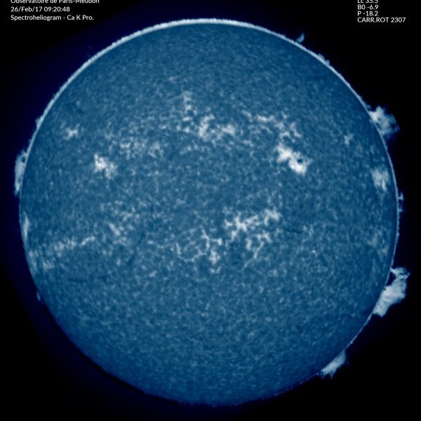 Raie CaII H 3933.7 A protubérances avec lune artificielle