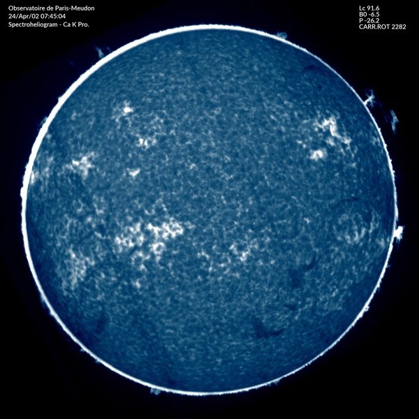 Raie CaII H 3933.7 A protubérances avec lune artificielle