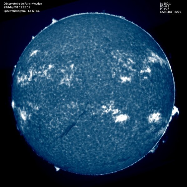 Raie CaII H 3933.7 A protubérances avec lune artificielle