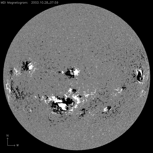 SOHO/MDI magnétogramme raie NiI 6768 A
